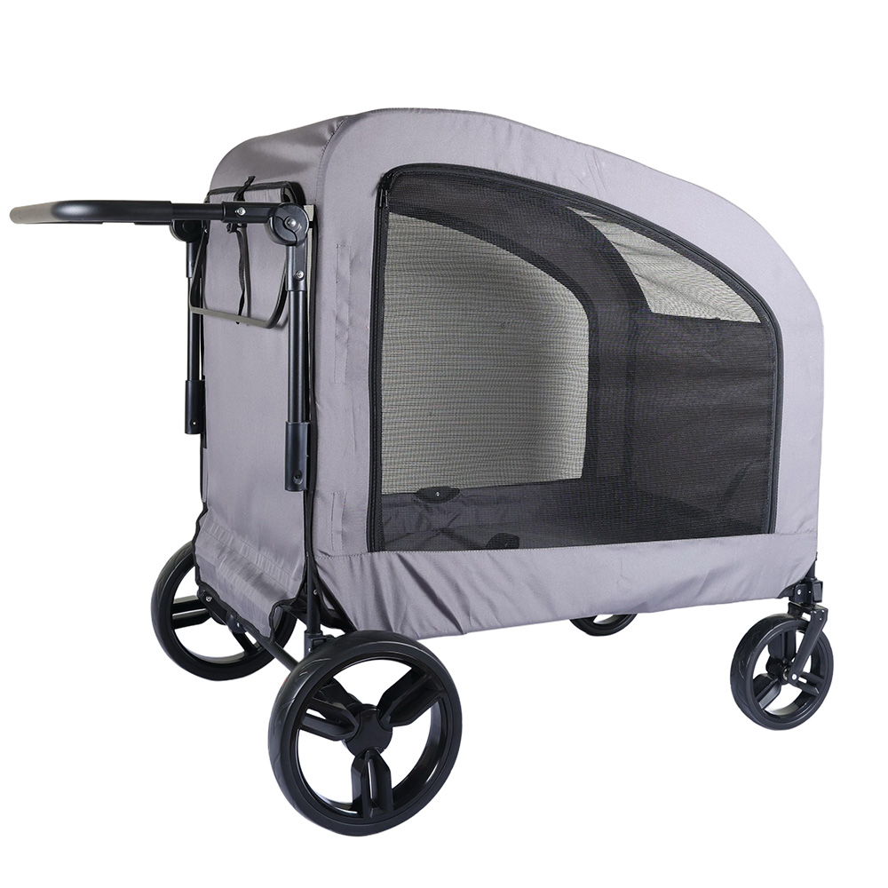 260L folding pet wagon with ramp and breathable mesh canopy PC007-B